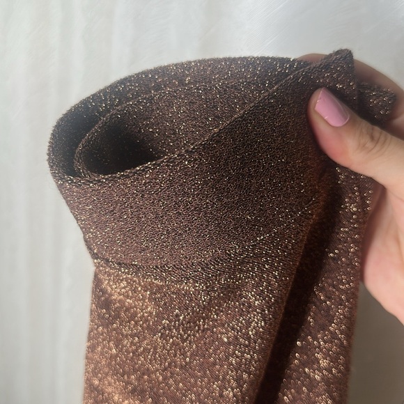 ❤️ FOREVER 21 Glittery metallic brown skater Flair Skirt Size small - Picture 6 of 6